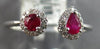 .44CT DIAMOND & AAA RUBY 14KT WHITE GOLD 3D ROUND & PEAR SHAPE TENSION LOVE RING