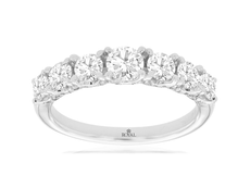 1.45CT DIAMOND 14KT WHITE GOLD CLASSIC ROUND 7 STONE GRADUATING ANNIVERSARY RING