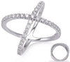ESTATE .85CT DIAMOND 14KT WHITE GOLD 3D CLASSIC CRISS CROSS X INFINITY LOVE RING