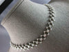 WIDE 1.0CT DIAMOND 14KT WHITE GOLD ETOILE BEZEL CRISS CROSS GEOMETRICAL NECKLACE