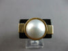 ESTATE AAA ONYX & PEARL 14KT YELLOW GOLD 3D SQUARE HANDCRAFTED FUN RING #27592