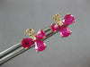 1.77CT DIAMOND & AAA RUBY 14KT YELLOW GOLD PEAR SHAPE FLOWER FUN STUD EARRINGS