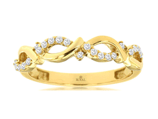 ESTATE .17CT DIAMOND 14KT YELLOW GOLD 3D CLASSIC INFINITY LOVE RING