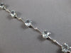 ESTATE LONG 6.40CT DIAMOND & AAA AQUAMARINE 14KT WHITE GOLD 3D TENNIS BRACELET