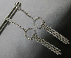 LONG 1.25CT DIAMOND 18KT WHITE GOLD MULTI BAR CHANDELIER HANGING EARRINGS #27662