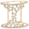 ESTATE WIDE .65CT DIAMOND 14KT YELLOW GOLD CLASSIC MULTI ROW CHANDELIER FUN RING
