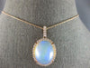 7.21CT DIAMOND & AAA AUSTRALIAN OPAL 14KT ROSE GOLD OVAL HALO FLOATING PENDANT