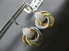 ESTATE .62CT DIAMOND 14KT TRI COLOR GOLD LOVE KNOT TRINITY FUN HANGING EARRINGS