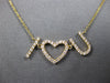 ESTATE .30CT DIAMOND 18KT YELLOW GOLD 3D CLASSIC I LOVE YOU FUN NECKLACE