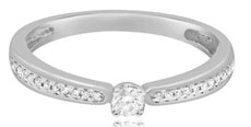 .16CT DIAMOND 14KT WHITE GOLD 3D SOLITAIRE SEMI ETERNITY FRIENDSHIP LOVE RING