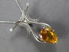 LARGE 5.36CT DIAMOND & AAA CITRINE 14KT WHITE GOLD 3D SLIDER FLOATING PENDANT
