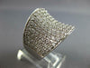 ESTATE EXTRA LARGE 3.26CT DIAMOND 18K WHITE GOLD MULTI ROW PAVE ANNIVERSARY RING