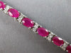 ESTATE WIDE 14.06CT DIAMOND & AAA RUBY 14KT WHITE GOLD 3D TENNIS BRACELET #27618