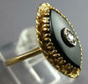 ANTIQUE .03CT OLD MINE DIAMOND & AAA ONYX 14K YELLOW GOLD 3D MARQUISE SHAPE RING