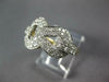 ESTATE WIDE .88CT DIAMOND 14KT 2 TONE GOLD 3D LOVE KNOT FUN RING #27631