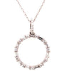 .36CT DIAMOND 18KT WHITE GOLD ROUND & BAGUETTE CIRCLE OF LIFE FLOATING PENDANT