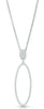 ESTATE .09CT DIAMOND 14KT WHITE GOLD CLASSIC OPEN OVAL PAVE FUN FLOATING PENDANT