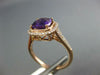 ESTATE 1.77CT DIAMOND & AAA AMETHYST 14KT ROSE GOLD CUSHION HALO FILIGREE RING