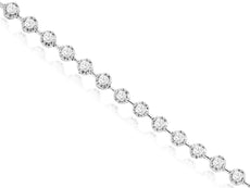 1.0CT DIAMOND 14KT WHITE GOLD 3D ROUND FILIGREE BY THE YARD LOVE TENNIS BRACELET