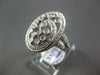 ESTATE LARGE .38CT DIAMOND 14KT WHITE GOLD FILIGREE MILGRAIN OVAL SWIRL FUN RING