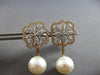 LARGE 1.83CT DIAMOND & AAA SOUTH SEA PEARL 14KT ROSE GOLD FLOWER SQUARE EARRINGS