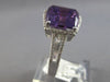 6.31CT DIAMOND & AAA AMETHYST 14KT WHITE GOLD RECTANGULAR HALO FILIGREE FUN RING