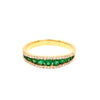 .60CT DIAMOND & AAA EMERALD 18KT YELLOW GOLD GRADUATING 3 ROW ANNIVERSARY RING