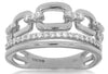 ESTATE .25CT DIAMOND 14KT WHITE GOLD 3D ROUND SQUARE LINK LOVE KNOT FUN RING