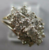 LARGE .90CT DIAMOND 14KT WHITE GOLD CLUSTER 3 ROW DIAGONAL FUN ANNIVERSARY RING