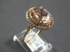 ESTATE LARGE 2.94CT DIAMOND & AAA MORGANITE 14KT ROSE GOLD 3D ENGAGEMENT RING