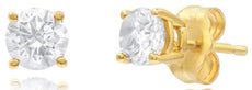 ESTATE .50CT DIAMOND 14KT YELLOW GOLD 3D CLASSIC SOLITAIRE 4 PRONG STUD EARRINGS
