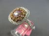 LARGE GIA 1.98CT WHITE PINK & PURPLE DIAMOND 18KT WHITE & ROSE GOLD SQUARE RING