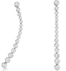1.0CT DIAMOND 14KT WHITE GOLD ROUND CLASSIC BEZEL JOURNEY FUN HANGING EARRINGS