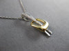 ESTATE .03CT DIAMOND 14KT 2 TONE GOLD 3D CRISS CROSS X SQUARE FOATING PENDANT