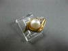 ESTATE .05CT DIAMOND & AAA SOUTH SEA PEARL 14K YELLOW GOLD DOUBLE SWIRL FUN RING