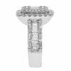 LARGE 2.08CT DIAMOND 18KT WHITE GOLD 3D ROUND & BAGUETTE SQUARE ENGAGEMENT RING