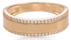 .22CT DIAMOND 14K YELLOW GOLD 3D CLASSIC MATTE & SHINY ETERNITY ANNIVERSARY RING