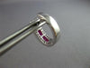1.09CT DIAMOND & AAA RUBY 14KT WHITE GOLD THREE ROW HUGGIE HOOP HANGING EARRINGS