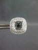 LARGE .55CT DIAMOND 18KT WHITE GOLD SQUARE DOUBLE HALO SEMI MOUNT STUD EARRINGS