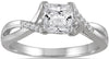 .78CT DIAMOND 14K WHITE GOLD PRINCESS & ROUND INFINITY SOLITAIRE ENGAGEMENT RING