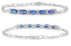 1.64CT DIAMOND & AAA SAPPHIRE 14KT WHITE GOLD OVAL & ROUND CUFF BANGLE BRACELET