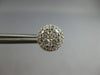 ESTATE .89CT DIAMOND 14KT WHITE GOLD 3D CLASSIC ROUND CLUSTER HALO STUD EARRINGS
