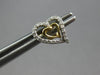 ESTATE .19CT DIAMOND 14KT 2 TONE GOLD 3D CLASSIC DOUBLE HEART LOVE STUD EARRINGS