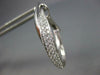 .51CT DIAMOND 18KT WHITE GOLD 3D 2 ROW CRISS CROSS CLIP ON HOOP HANGING EARRINGS