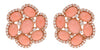 LARGE 13.81CT DIAMOND & AAA CORAL 18KT ROSE GOLD 3D OVAL & ROUND FLOWER EARRINGS