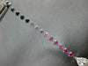LONG 1.46CT DIAMOND & AAA MULTI COLOR SAPPHIRE 14K WHITE GOLD HANGING EARRINGS