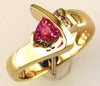 ESTATE .52CT DIAMOND & AAA PINK SAPPHIRE 14KT YELLOW GOLD 3D CLASSIC FUN RING