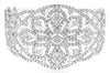 EXTRA LARGE 14.61CT DIAMOND 18KT WHITE GOLD FLOWER OPEN FILIGREE BANGLE BRACELET