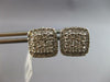 ESTATE .75CT DIAMOND 14KT WHITE GOLD CLASSIC CLUSTER SQUARE HALO STUD EARRINGS