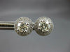 ESTATE 1.06CT DIAMOND 14KT WHITE GOLD 3D CLASSIC SOLITAIRE HALO STUD EARRINGS